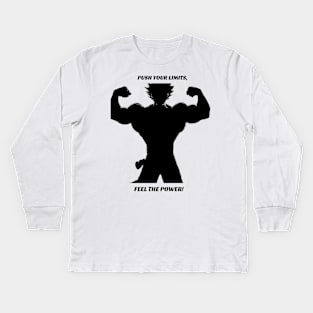 GYM WEAR FOR MEN: PUSH YOUR LIMITS, FEEL THE POWER! Kids Long Sleeve T-Shirt